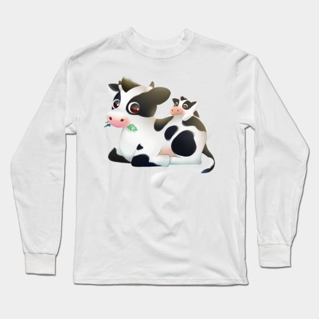 Cute Cow Long Sleeve T-Shirt by Calfo-Fashions